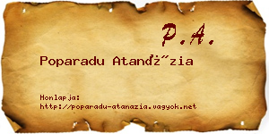 Poparadu Atanázia névjegykártya
